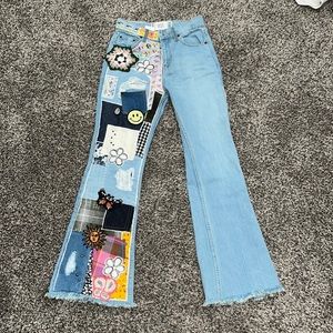 Urban outfitters patch work flare jeans
